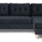 Marino sofa BA4, chaiselongsofa hjre eller venstrevendt i velour sort.