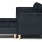 Marino sofa BA4, chaiselongsofa hjre eller venstrevendt i velour sort.