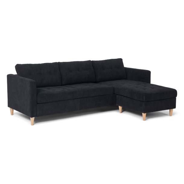 Marino sofa AB3, chaiselongsofa hjre eller venstrevendt i fljl sort.