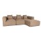 Box chaiselongsofa, 3 pynteputer beige, brun.