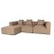 Box chaiselongsofa, 3 pynteputer beige, brun.