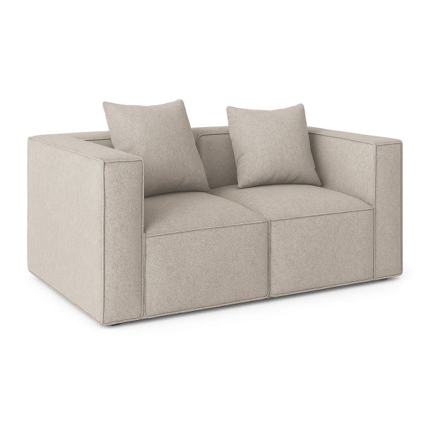 Box 2 personers sofa, 2 pynteputer lysegr.