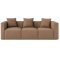 Box 3 personers sofa, 3 pynteputer beige, brun.