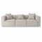 Box 3 personers sofa, 3 pynteputer lysegr.