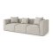 Box 3 personers sofa, 3 pynteputer lysegr.