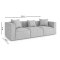 Box 3 personers sofa, 3 pynteputer lysegr.