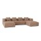 Box U-sofa, 4 pyntepuder beige,brun.