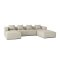 Box U-Sofa, 4 Dekokissen hellgrau.