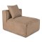 Box chaiselongsofa, 3 pynteputer beige, brun.