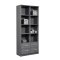 Elenzio Regal 4 Schubladen, 8 offene Fcher grau.