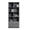 Elenzio Regal 4 Schubladen, 8 offene Fcher grau.