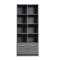 Elenzio Regal 4 Schubladen, 8 offene Fcher grau.