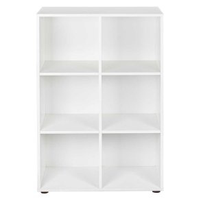 Nuoro bokhylla 6 rum vit.