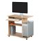 Addu skrivebord 1 tastaturhylde, 4 ruller, 1 opbevaringsrum, eg Artisan dekor.