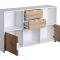 Pepeto Sideboard 2 Schubladen, 2 Tren, 3 Ablagen wei, Artisan Eiche dekor.