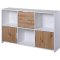 Pepeto Sideboard 2 Schubladen, 2 Tren, 3 Ablagen wei, Artisan Eiche dekor.