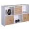 Pepeto Sideboard 2 Schubladen, 2 Tren, 3 Ablagen wei, Artisan Eiche dekor.