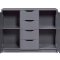Silenzia Sideboard 2 Tren, 4 Schubladen grau.
