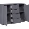 Silenzia Sideboard 2 Tren, 4 Schubladen grau.