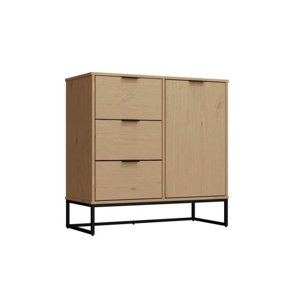 Vivo skjenk 1 dr, 3 skuffer eik dekor,svart.