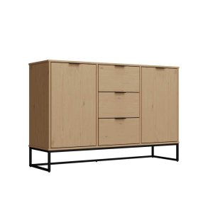 Vivo sknk 2 lger, 3 skuffer eg dekor,sort.