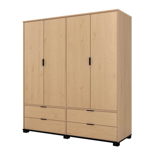 Luna kldskp 4 drrar, 4 ldor ek dekor,svart.
