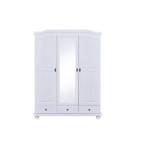 Kapco Kleiderschrank 2 Tren, 1 Spiegeltr, 3 Schubladen, weiss.