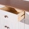 Wright Sideboard 3 Tren, 2 Glastren, 3 Schubladen, 3 offene Fcher, weiss, braun.