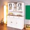 Wright Sideboard 3 Tren, 2 Glastren, 3 Schubladen, 3 offene Fcher, weiss, braun.