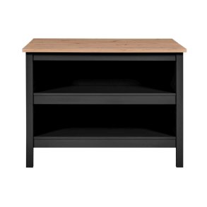 Helina kreedns wyspa kuchenna, 2 płki czarny,dąb dekor.