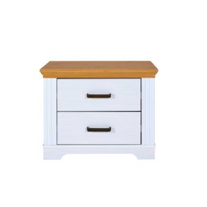 Maluno natbord 2 skuffer hvid,eg dekor.