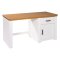 Maluno skrivebord 1 dr, 1 skuff hvit,eik dekor.