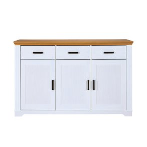 Maluno sknk 3 lger, 3 skuffer hvid,eg dekor.