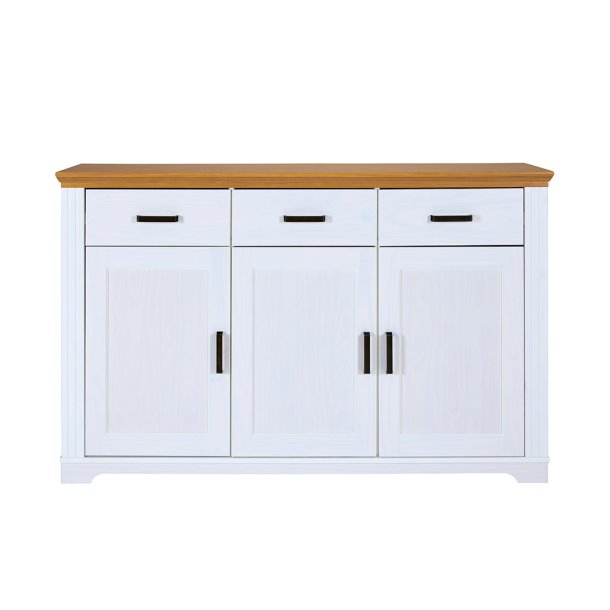 Maluno sknk 3 lger, 3 skuffer hvid,eg dekor.