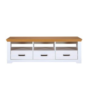 Maluno TV mbel 3 skuffer, 3 hylder hvid,eg dekor.