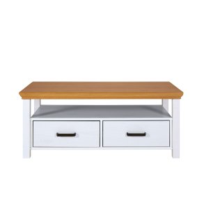 Maluno soffbord 2 ldor, 1 hylla vit,ek dekor.