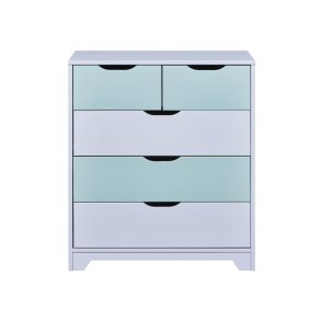 Prati kommode 5 skuffer lysegr, mintgrn.