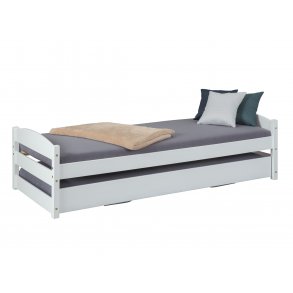 Letto Vicki 90x200 cm con letto aggiuntivo laccato bianco.