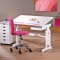 Batur skrivebord 1 skuffe hvid, bl/ pink.