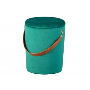 Pouf Pampurs, sgabello con contenitore verde e marrone.
