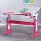 Pijii bureau 1 tiroir, réglable blanc, rose.