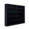 Blacklava vitrineskab glasmontre, 2 skydelger sort.