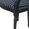 Rokokko/Amaretta spisestol med armlener i antikk svart med svart stripet stoff.