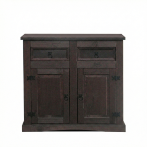 New Mexico sk�nk bredd 91 cm, h�jd 84 cm med 2 l�dor och 2 d�rrar kolonialstil betsad/vaxad.