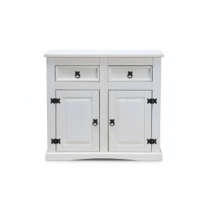 New Mexico sk�nk bredd 91 cm, h�jd 84 cm med 2 l�dor och 2 d�rrar vit/vaxad.