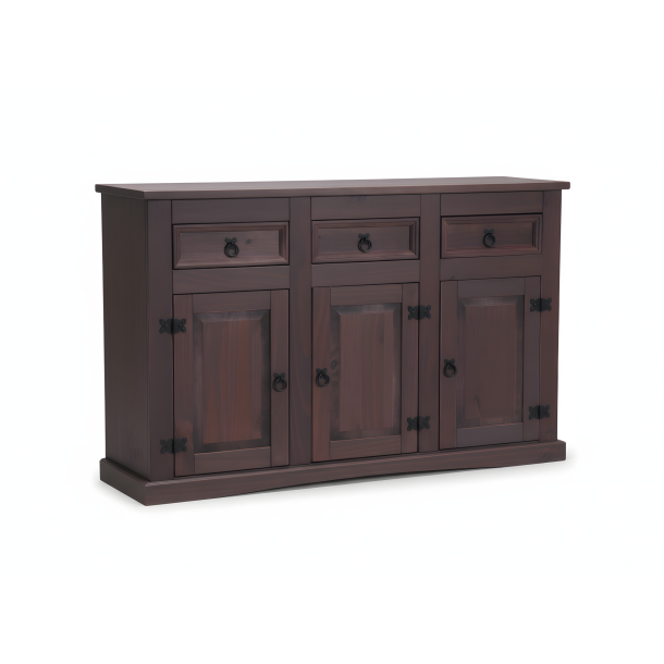 New Mexico Sideboard mit 3 Schubladen und 3 T�ren Breite 132 cm, H�he 84 cm braun gebeitzt/wachs.