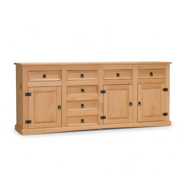 New Mexico Sideboard mit 7 Schubladen und 3 T�ren Breite 200 cm, H�he 84 cm gelaugt/gewachst.