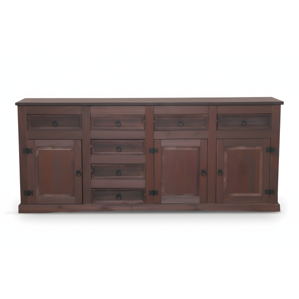 New Mexico Sideboard mit 7 Schubladen und 3 T�ren Breite 200 cm, H�he 84 cm braun gebeitzt/wachs.