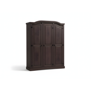 New Mexico kl�deskab 3-d�rs bredde 152 cm, h�jde 193 cm kolonial bejdse/voks.