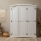 New Mexico wardrobe 3 doors width 152 cm, height 193 cm white/wax.